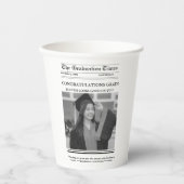 Moderne Abschlusszeitung Gratulation Pappbecher (Vorderseite)