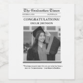 Moderne Abschlusszeitung Gratulation Weinetikett (Einzelnes Label)
