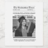 Moderne Abschlusszeitung Gratulation Weinetikett (Einzelnes Label)