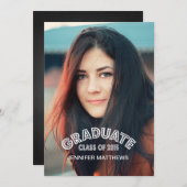 MODERNE ABSOLVENT-FOTO-ABSCHLUSS-PARTY EINLADUNG (Vorne/Hinten)