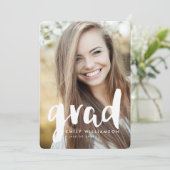 Moderne Absolvent-Foto-Abschluss-Party Einladung (Stehend Vorderseite)