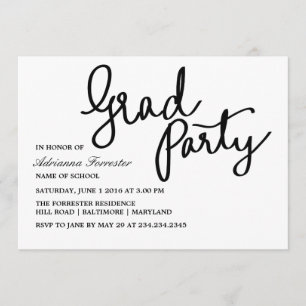 Moderne Absolvent-Party-Typografie Stripes Muster Einladung