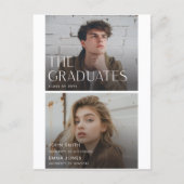 Moderne Absolventen Doppelter gemeinsamer Abschlus Postkarte (Vorderseite)