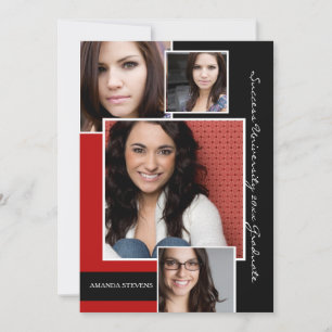 Moderne Absolventenvier-Fotoankündigung Ankündigung