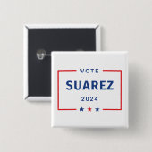 Moderne Abstimmung Francis Suarez 2024 Sternenkart Button (Vorne & Hinten)