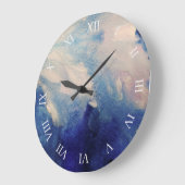 Moderne Abstract Blauer Weiße Kunst Große Wanduhr (Winkel)