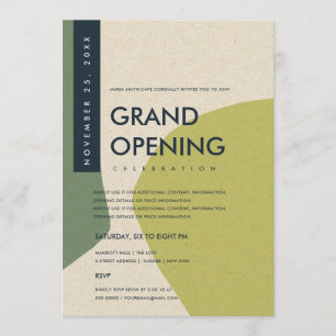 MODERNE ABSTRACTE KUNST LIME-GRÜN GRAND OPENING EV EINLADUNG