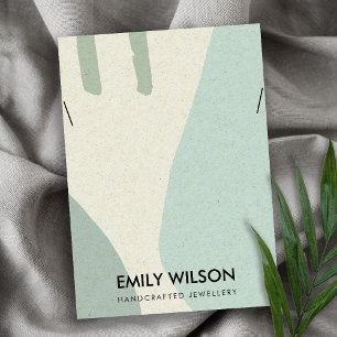 MODERNE ABSTRAKT AQUA BLUE ART NECKLACE DISPLAY VISITENKARTE