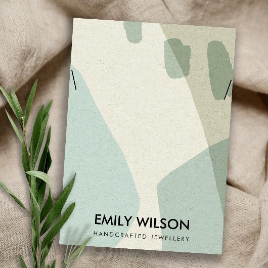 MODERNE ABSTRAKT AQUA BLUE ART NECKLACE DISPLAY VISITENKARTE