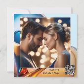 Moderne Abstrakt Art Foto Hochzeit Einladung (Rückseite)