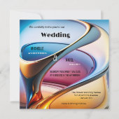 Moderne Abstrakt Art Foto Hochzeit Einladung (Vorderseite)