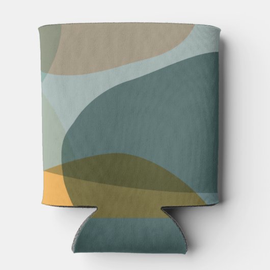 Moderne Abstrakt Art Green Sage Aquamarine Hochzei Dosenkühler (Rückseite)