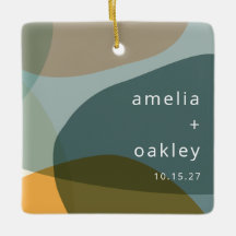 Moderne Abstrakt Art Green Sage Aquamarine Hochzei