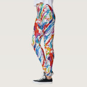 Moderne Abstrakt Art Rainbow Color Paint Spritzer Leggings (Links)