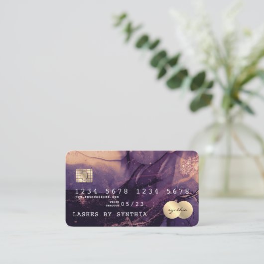 Moderne Abstrakt Art Watercolor Kreditkarte Stil Visitenkarte (Stehend Vorderseite)