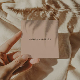 Moderne, abstrakt-beigefarbene Terrakotta Quadratische Visitenkarte