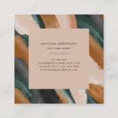 Moderne, abstrakt-beigefarbene Terrakotta Quadratische Visitenkarte (Rückseite)