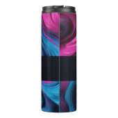 Moderne Abstrakt-blau-rosa- Thermosbecher (Rückseite)