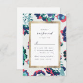 Moderne abstrakt-Blumenhochzeit RSVP (Vorne/Hinten)