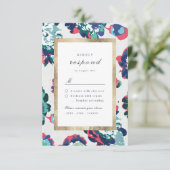 Moderne abstrakt-Blumenhochzeit RSVP Karte (Stehend Vorderseite)