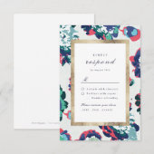 Moderne abstrakt-Blumenhochzeit RSVP Karte (Vorne/Hinten)