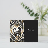 Moderne, Abstrakt dekorative Katze Postkarte (Stehend Vorderseite)