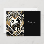 Moderne, Abstrakt dekorative Katze Postkarte (Vorne/Hinten)