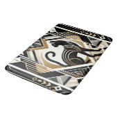 Moderne, Abstrakt dekorative Katzenmatte Badematte (Schrägansicht)