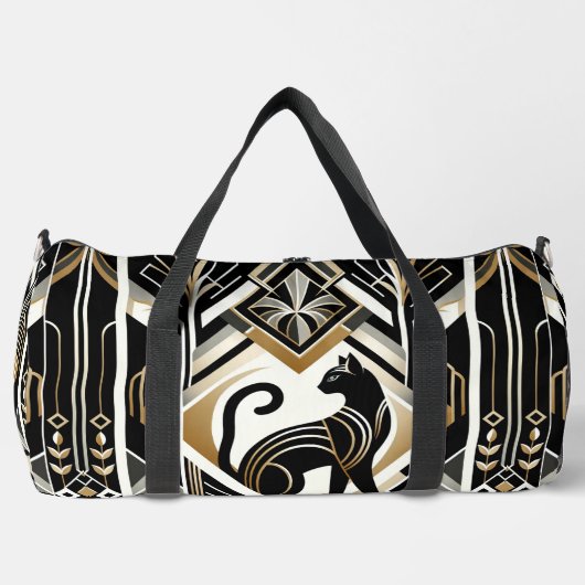 Moderne, Abstrakt dekorative Katzenwanne Duffle Bag (Vorderseite)