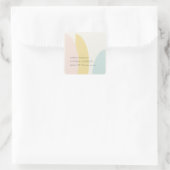 Moderne Abstrakt-gelbe Blüte Aqua Blue Wedding Quadratischer Aufkleber (Tasche)