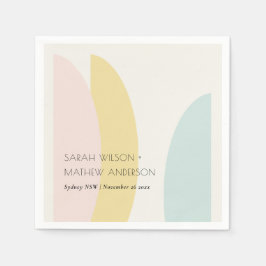 Moderne Abstrakt-gelbe Blüte Aqua Blue Wedding Serviette