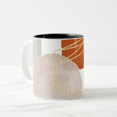 Moderne Abstrakt Geometrie des Mitteljahrhunderts Zweifarbige Tasse (Vorderseite Links)