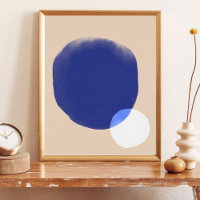 Moderne Abstrakt geometrische Formen Blau-beige-Wa