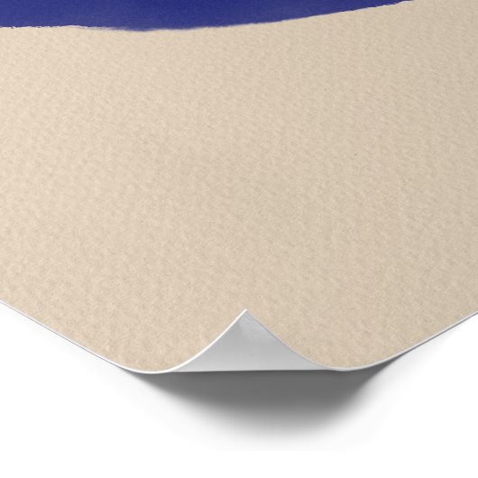 Moderne Abstrakt geometrische Formen Blau-beige-Wa Poster (Ecke)