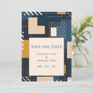 Moderne Abstrakt geometrische Hochzeit Save The Date