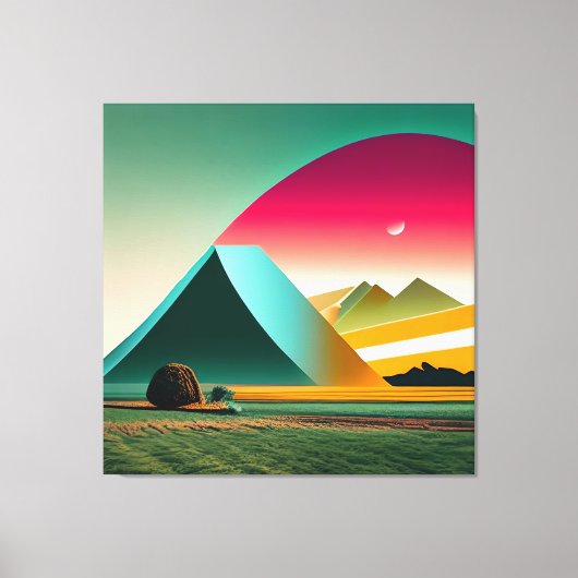 Moderne Abstrakt geometrische Landschaft Kunst und Leinwanddruck (Vorderseite)