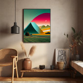 Moderne Abstrakt geometrische Landschaft Kunst und Poster