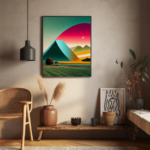 Moderne Abstrakt geometrische Landschaft Kunst und Poster
