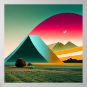 Moderne Abstrakt geometrische Landschaft Kunst und Poster (Vorne)