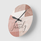 Moderne Abstrakt geometrische Marmorfamilie Runde Wanduhr (Winkel)