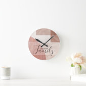 Moderne Abstrakt geometrische Marmorfamilie Runde Wanduhr (Zuhause)