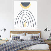 Moderne Abstrakt geometrische Minimalistische Lein Leinwanddruck (Insitu (Schlafzimmer))