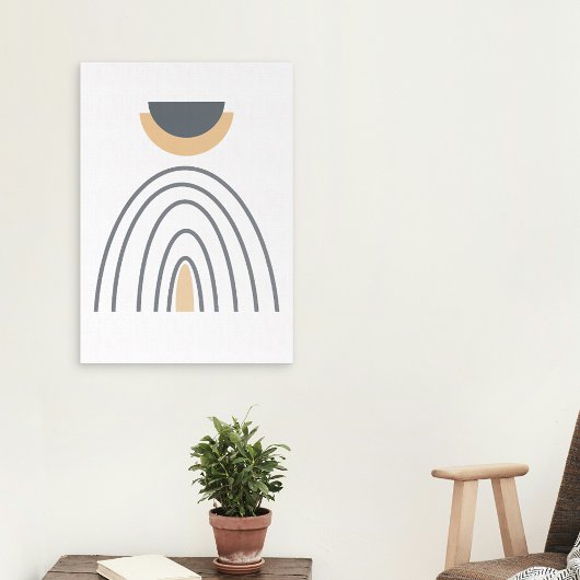 Moderne Abstrakt geometrische Minimalistische Lein Leinwanddruck