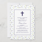 Moderne Abstrakt geometrische Muster Kreuztaufe Einladung (Vorderseite)