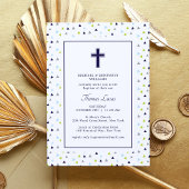 Moderne Abstrakt geometrische Muster Kreuztaufe Einladung