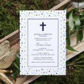 Moderne Abstrakt geometrische Muster Kreuztaufe Einladung