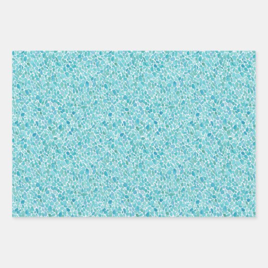 Moderne Abstrakt geometrische Wasserfarbe Türkis Geschenkpapier Set (Vorderseite 2)
