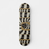 Moderne, Abstrakt gestreifte Bandschlange Skateboard (Vorne)