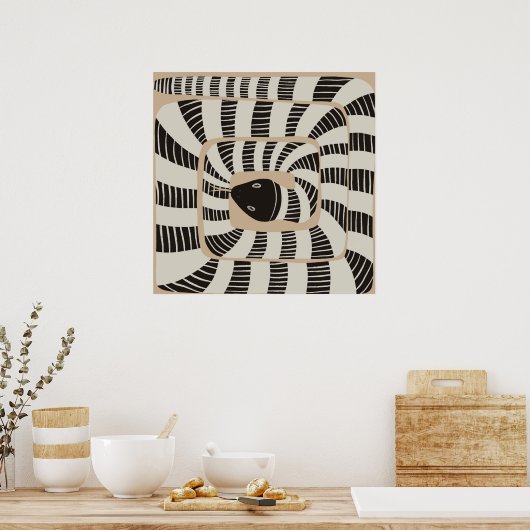Moderne, Abstrakt gestreifte Bandschlange | Snake  Poster (Küche)