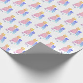 Moderne, Abstrakt gestreifte Katzen farbenfroh leu Geschenkpapier (Ecke)